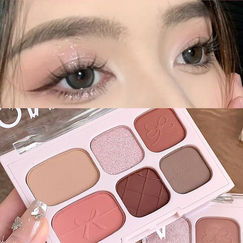 Six Color Matte Natural Eye Shadow One Plate Affordable Student Party Makeup High End Cosmetics From South Korea Cute Girl New