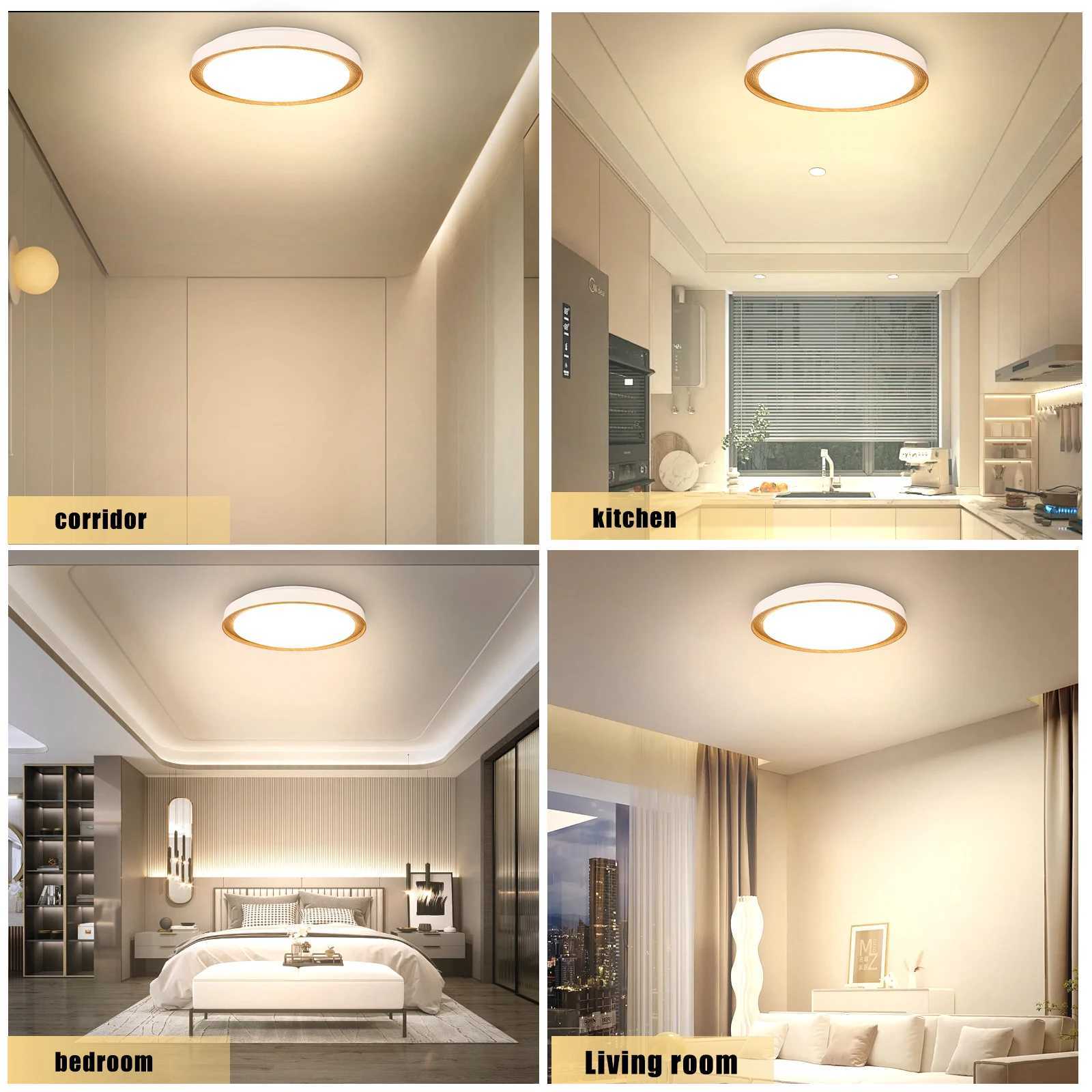 Modern LED Ceiling Light Wood Home Lighting Living Room Kitchen Bedroom Bathroom Room Surface Ceiling Lamp Home Decoration XJ2500613