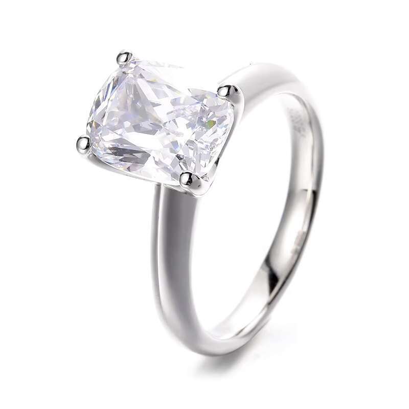 2023 Wholesale 925 Sterling Silver Engagement Wedding Ring Simple Classic Rhodium Plated Moissanite for Women Great Gift Idea