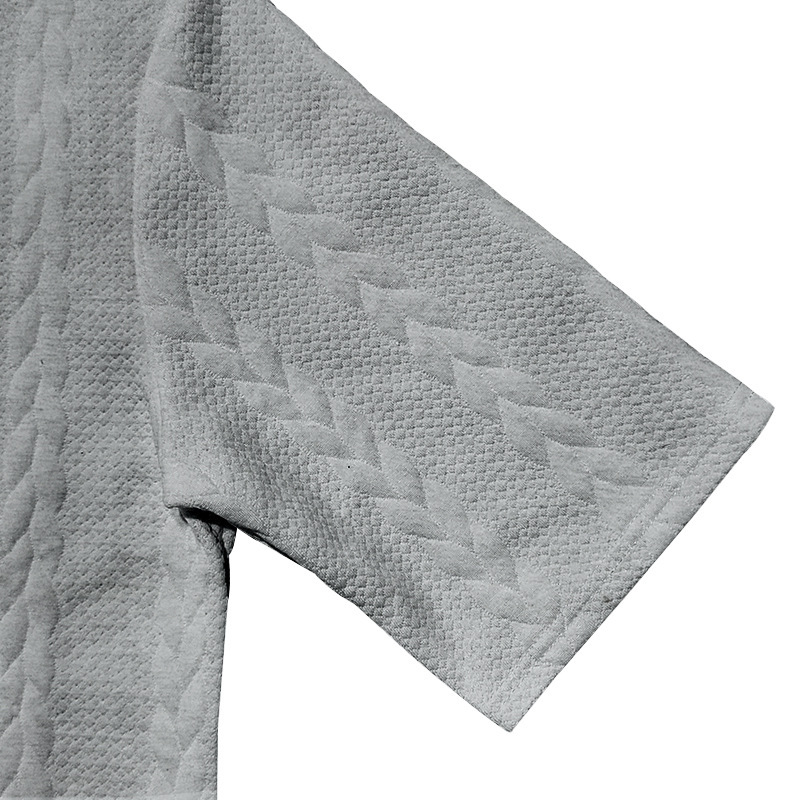 Sportswear Set Casual Sportswear Mens Knitted solid-color jacquard casual round-neck pullover short sleeve and shorts sportswear men's set Europe