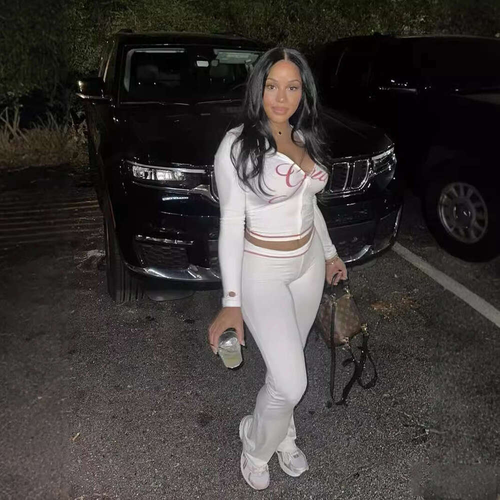 Summer New Slim Fit Letter Print Design Hooded Zipper Short Jacket And Long Pants Set B5