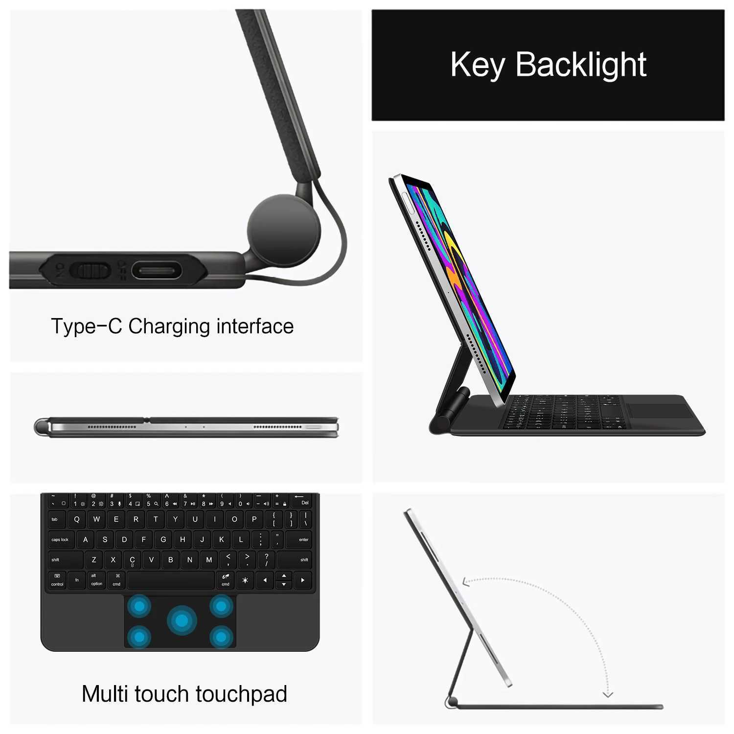 Magic Keyboard For iPad Pro 11 12.9 M4 2024 6th 5th 4th 3rd 2022 2021 2020 2018 M2 Air 4 5 10.9 10th Wireless Smart Cover Case X250614