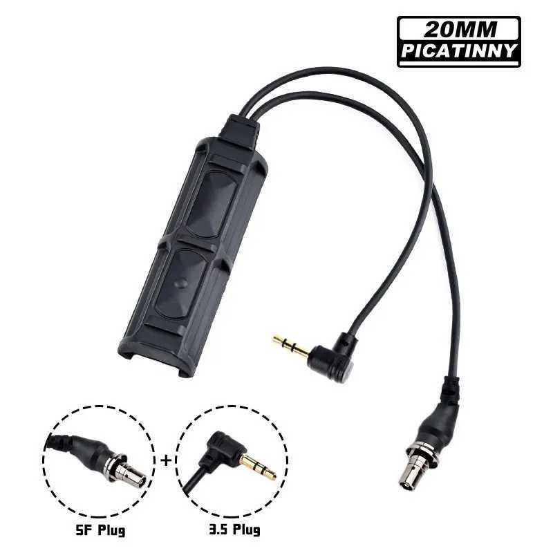 Tactical Crane Dual Pressure Button Switch SF PLUG 2.5/3.5MM Remote Switches Fit PEQ DBAL OGL Laser M300M600 Hunting FlashlightXJ250613