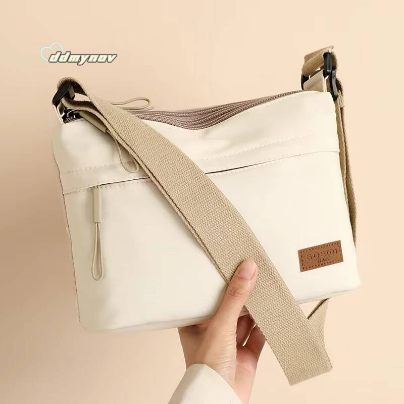 3 Main Pockets High Capacity Shoulder Crossbody Bag Women Multi-pocket Purse Canvas Handbag Suitable for Mothers Shopping ddmynov