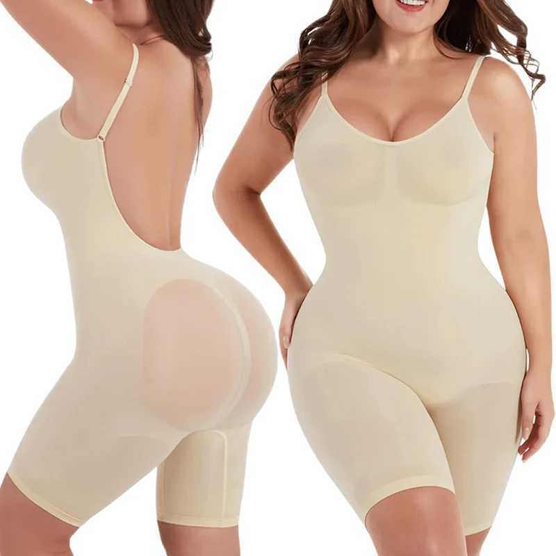 Low Back Seamless Bodysuit for Women Tummy Control Butt Lifter Body Shaper Backless Shapewear Slim Mid Thigh Corset Plus Size XJ250614