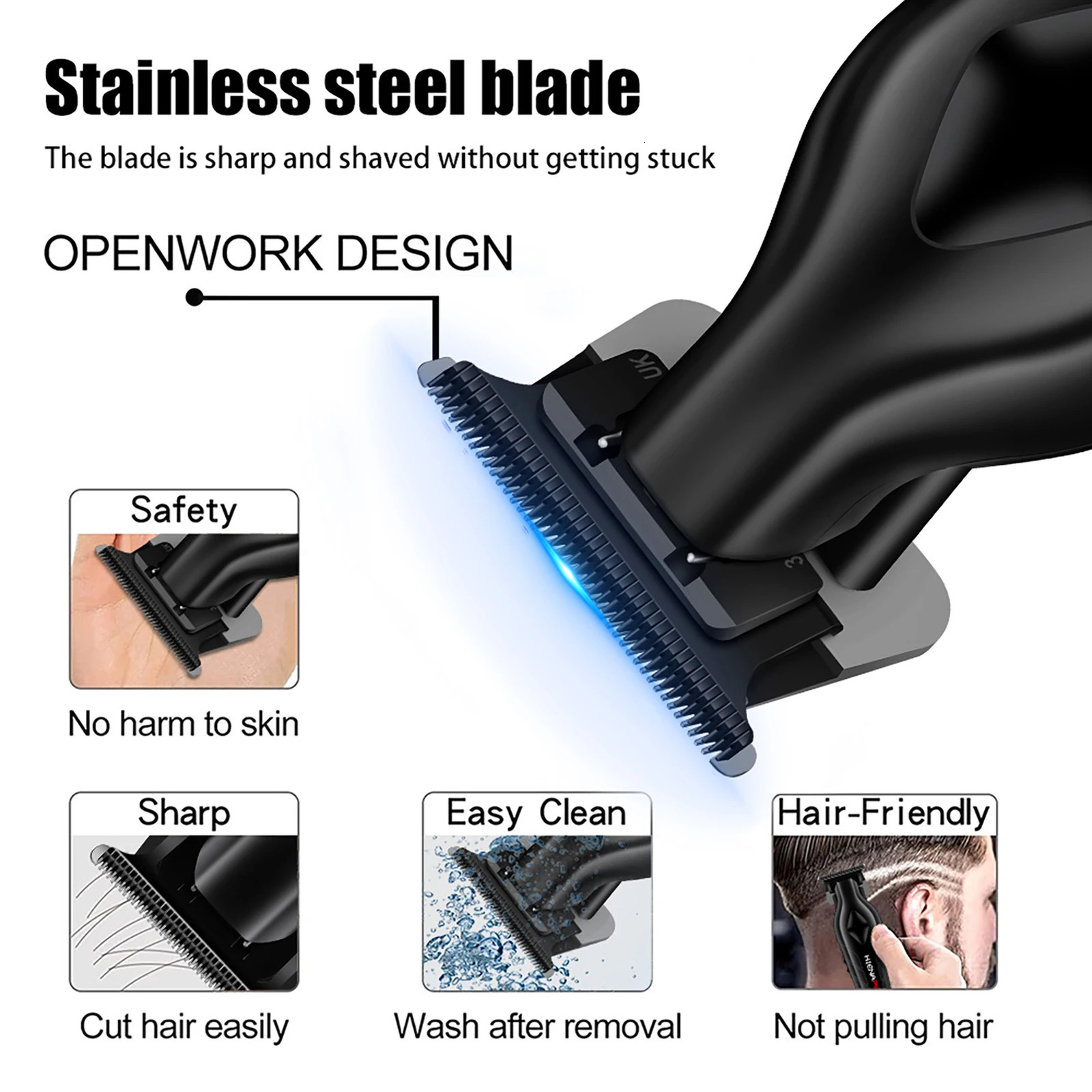 Hiena Pro Hair Clippers Professional Barber Hair Cutting Machine Electric Trimmer Beard Shaving hair cut Trimming Clippers 250612