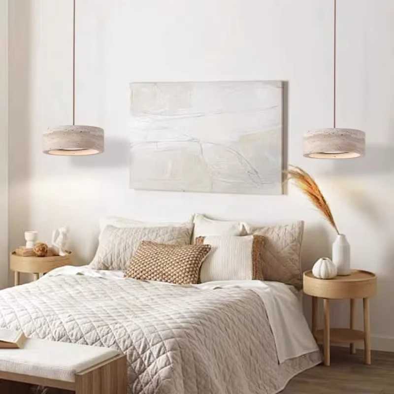 Wabi Sabi Stone Pendant Lamp LED Cave Stone Hanging Lamp For Dining Room Bedroom Bedside Minimalist Kitchen Island Pendant LampXJ2500613