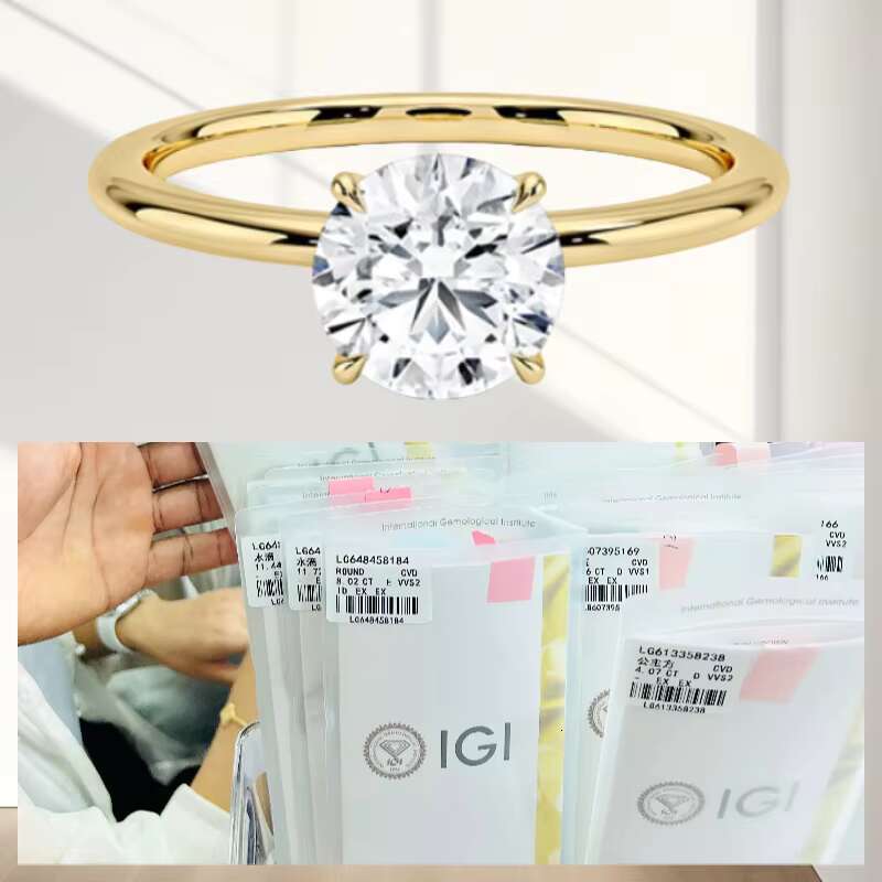 Platinum Jewelry Oval Igi Certified Diamond Lab Grown 14K 18K 10K Gold Rings Engagement Lab Diamond Ring