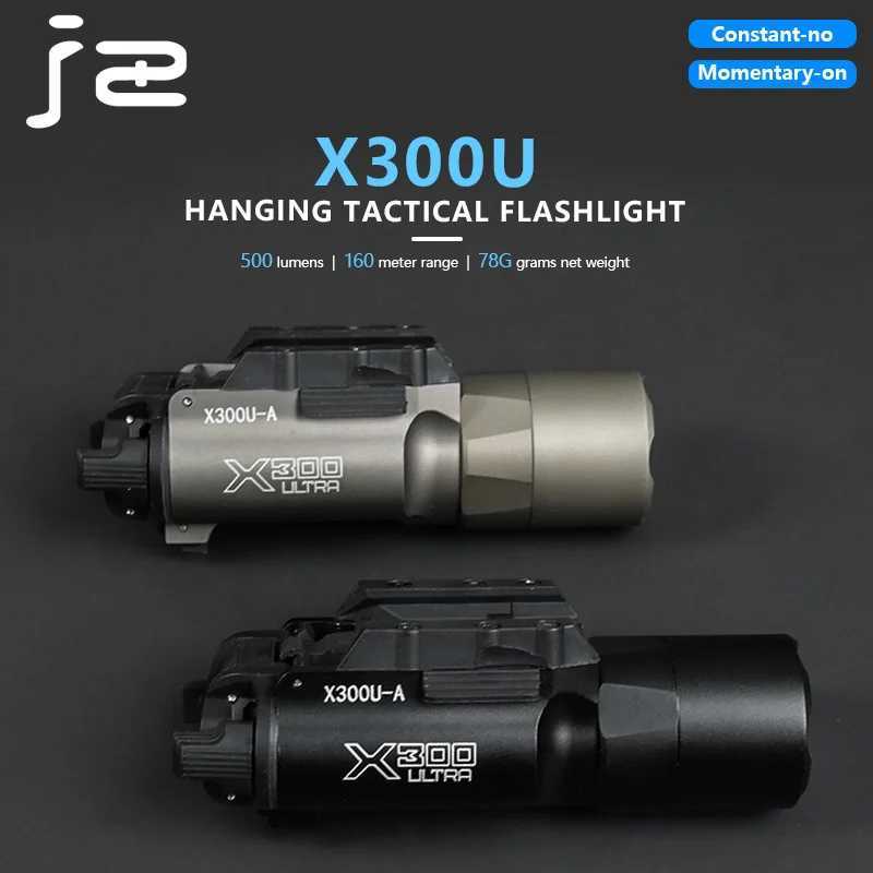 Tactical X300 X300U LED Weapons Flashlight Suitable Outdoor Hunting Use Aluminum Alloy Scout Light Scout Light Fit 20MM RailXJ250613