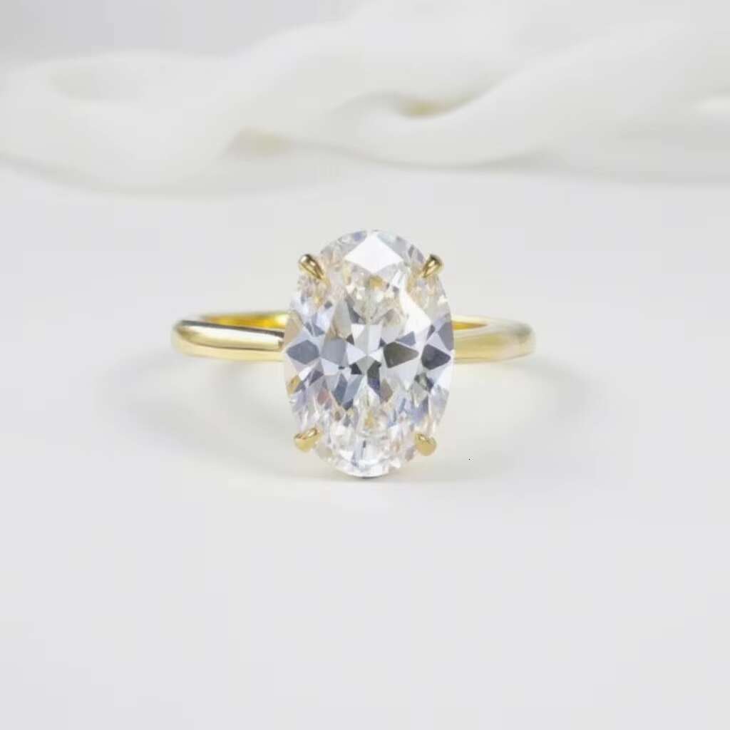 2CT Gold 925 Silver Jewelry Diamond Rings Engagement Moissanite Ring