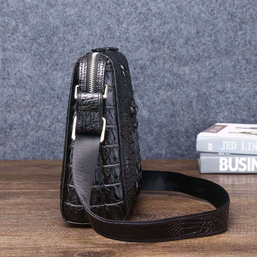 Crocodile Bone Pattern New Single Crossbody Fashion Casual Men's Trendy Outdoor Small Shoulder Bag Business Backpack