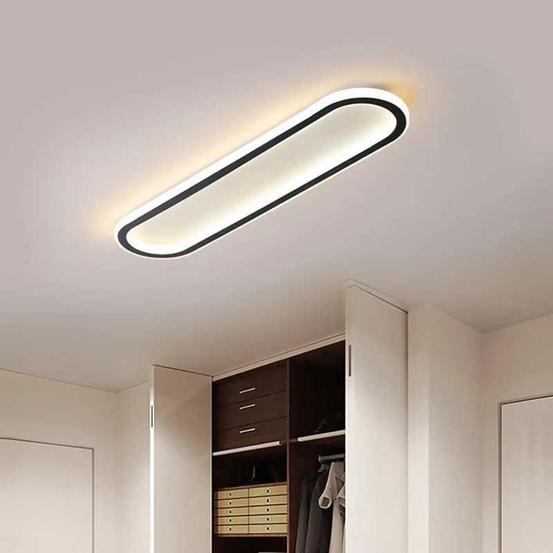 LED Modern Ceiling Light Oval Black Corridor 40/60/80CM Lamp For Bedroom Gallery Porch Living Room Hotel Indoor Lighting Fixture XJ2500613