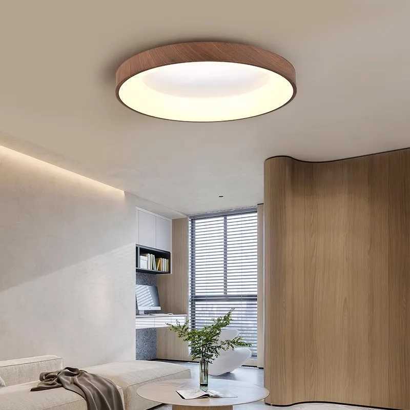 Walnut Color Water Transfer Printing Modern Minimalist Wabi-Sabi Ceiling Light for Living Room Dining Room Bedroom Study XJ2500613
