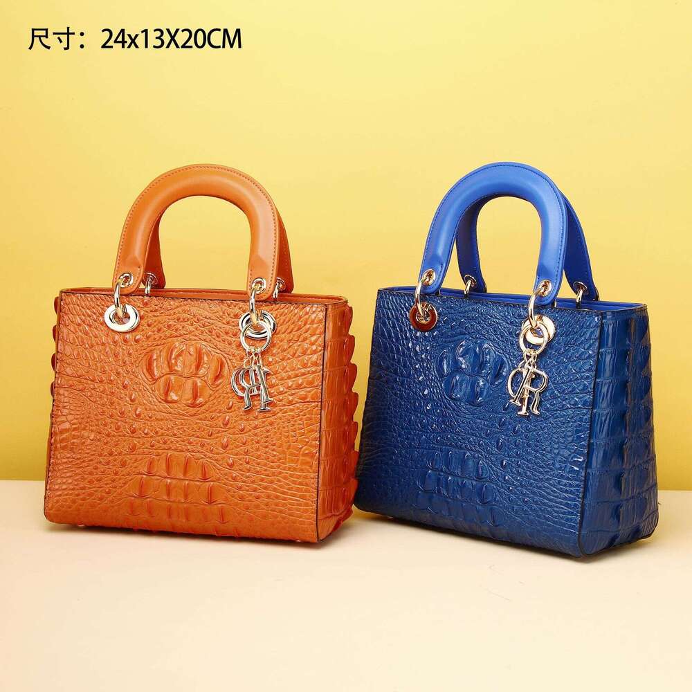 Bone Princess Crocodile Pattern Diana Classic Fashion Handbag Shoulder Crossbody High-end Women's Bag
