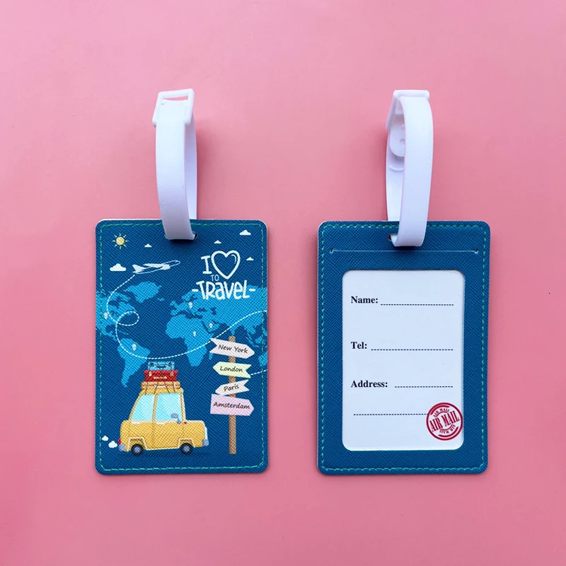 2pcsSet Passport Holder Luggage Tag Travel Protective Cover Suitcase Label Name ID Address Accessories 250614