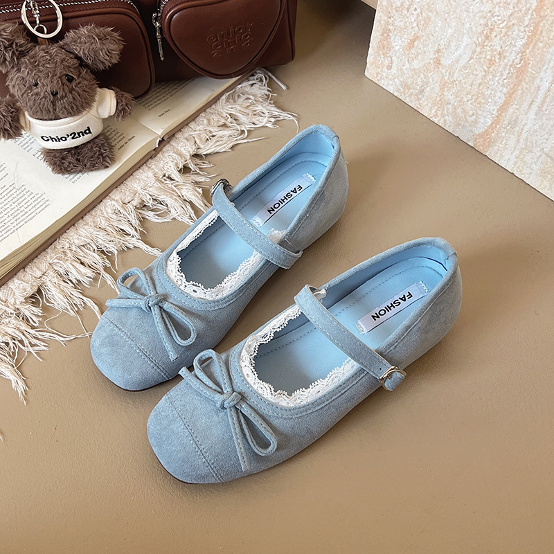 Ddmyoutdoor Gentle Mary Jane For Women New French Style Spring Dress With Bowknot Hidden Wedge Ballet Shoes Outdoor Shoes