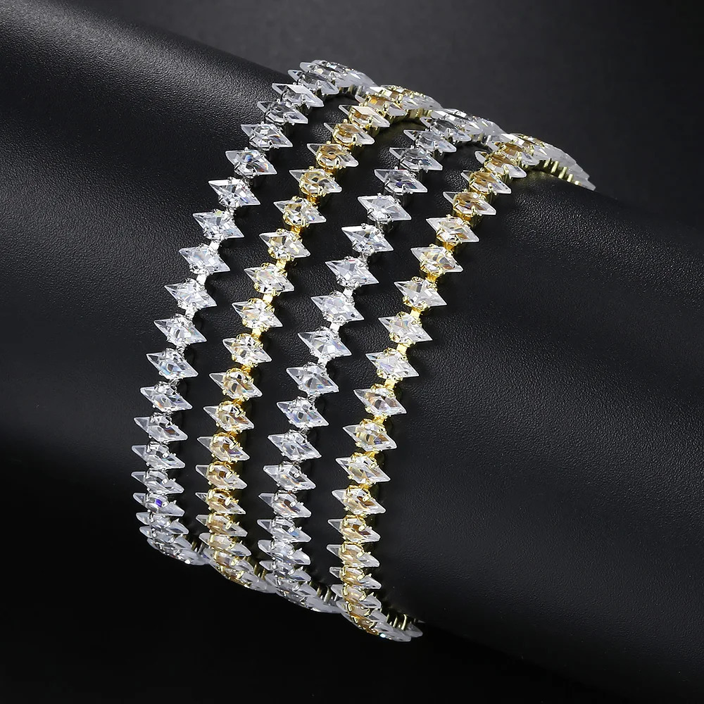 Dainty Tennis Bracelet for Women Silver Color Sparkling Cubic Zircon Stackable Chain Crystal Banquet Wedding Jewelry H085 250610