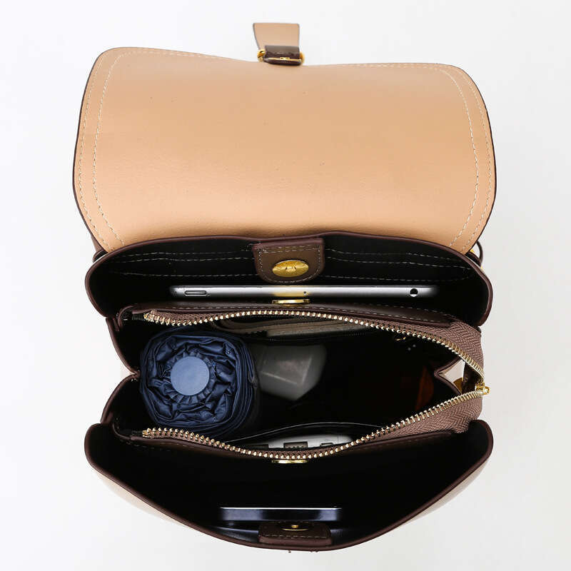 Backpack New Simple Color-Block Textured Internet Celebrity Outdoor Fashion Women's Bag