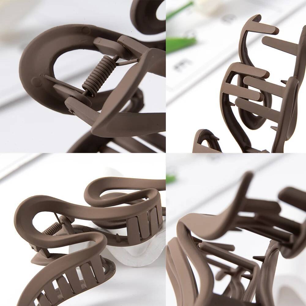 13cm Acrylic Clips For Women Hairpin Matte Wave Claw Clip Ponytail Hair Accessories Girls Headwear Barrettes 4 Colors
