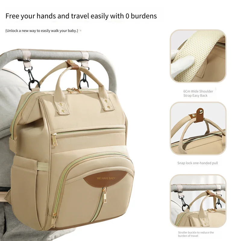 Fashion Mommy Backpack Large Capacity Diaper Bag Multifunctional Travel Baby Bag Maternity Backpack for Women Waterproof 250614