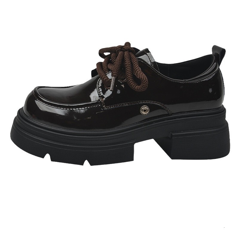 Ddmyoutdoor Women S Leather Shoes New Spring And Autumn Bowknot British Style Thick Sole Height Increasing Mary Jane Loafers Outdoor Shoes