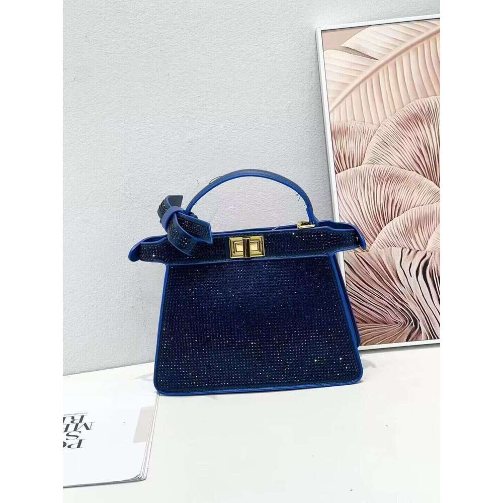 New Mini Diamond-Studded Hotfix Rhinestone Handbag Flip Cover Fashion Single Shoulder Crossbody Chain Women's Small Square Bag