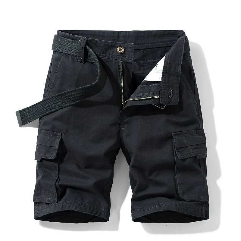 Summer Man Cotton Cargo Shorts Mens Jogger Sport Casual Shorts Male Multi Pocket Streetwear Outdoor Fashion Shorts Pants TrouserW250614