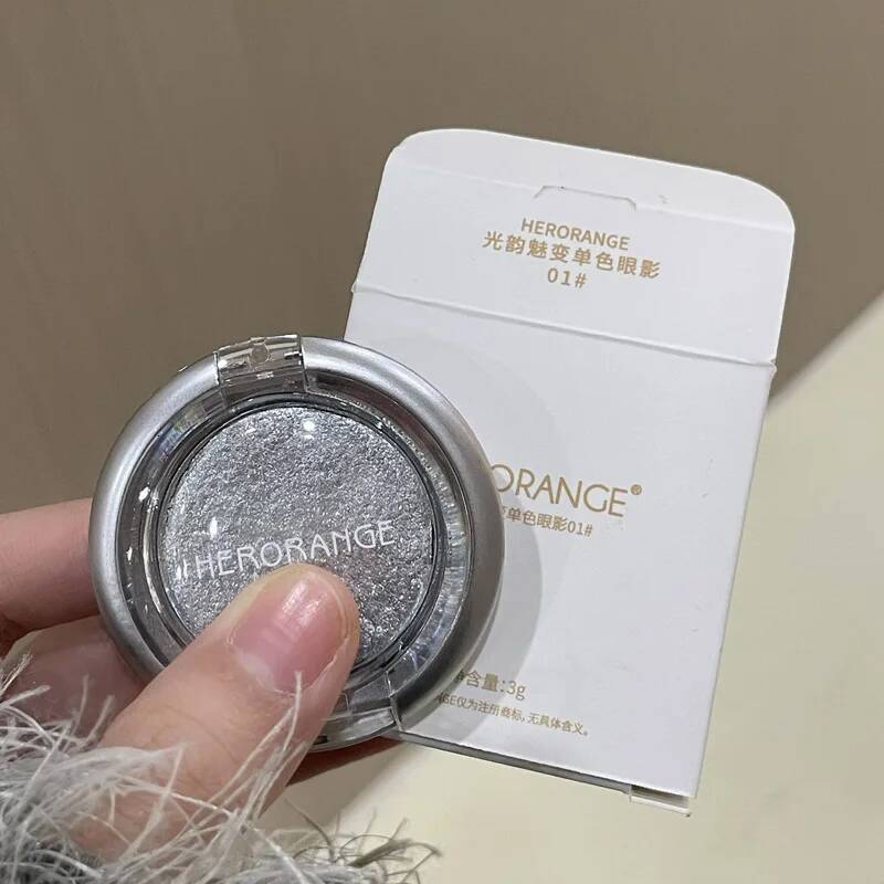 HERORANGE Glowing Charm Monochrome Eyeshadow Palette Pearlescent Explosion Polarized Brightening Silkworm Highlight