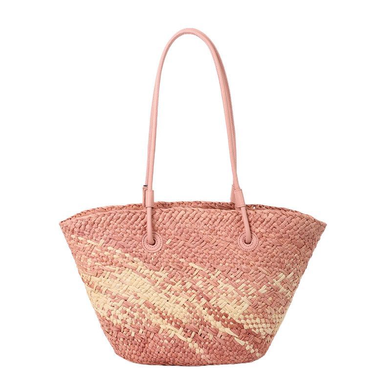 Hot Free Shipping Lafte Grass Hand Woven Straw Woven Tote Bags for Women Shoulder Raffia Bag Rattan Large Shopping Basket Beach Bag Luxury Crochet Han
