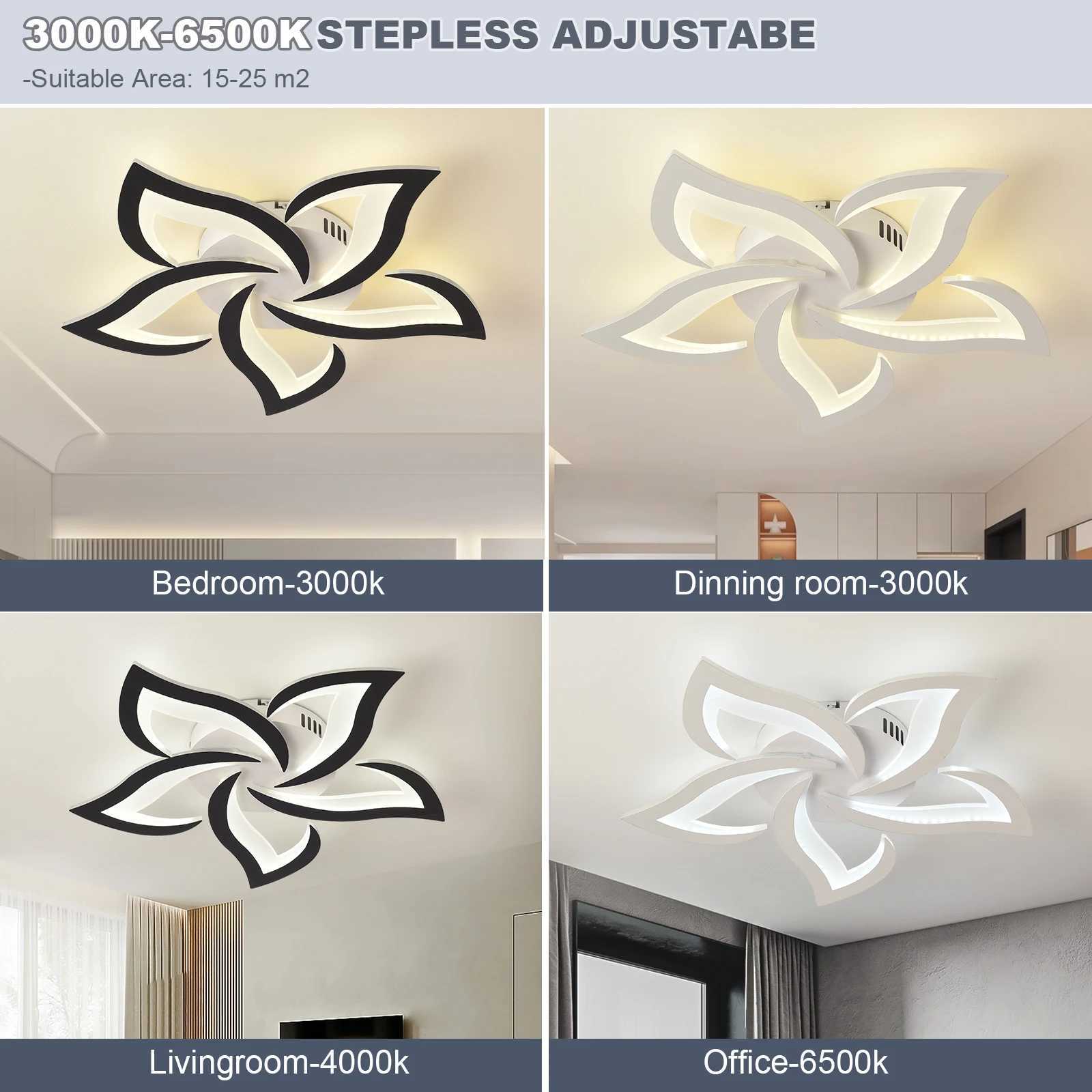 LED Ceiling Light Modern Black/White Acrylic Decor Lamp Bedroom Living Room Study Indoor Home Creativity Decorative XJ2500613