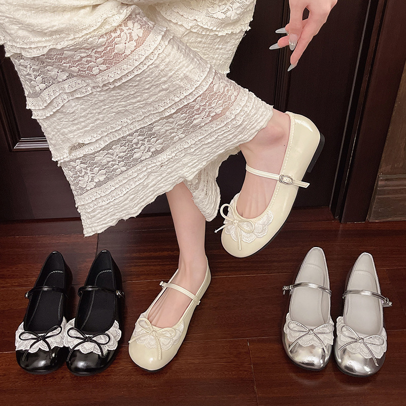 Ddmyoutdoor French Style Soft Sole Mary Jane For Women Chunky Heel Spring New Shallow Mouth Versatile Evening Dress Matching Granny Shoes Outdoor Shoe