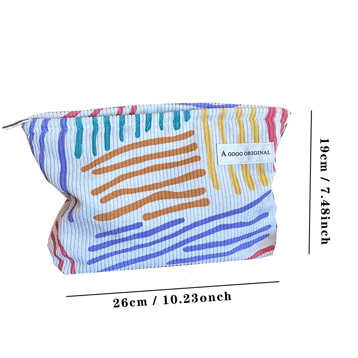 Corduroy Women Cosmetic Bag Large Capacity Makeup Storage Travel Portable Organizer Zipper Wash Bag 250614