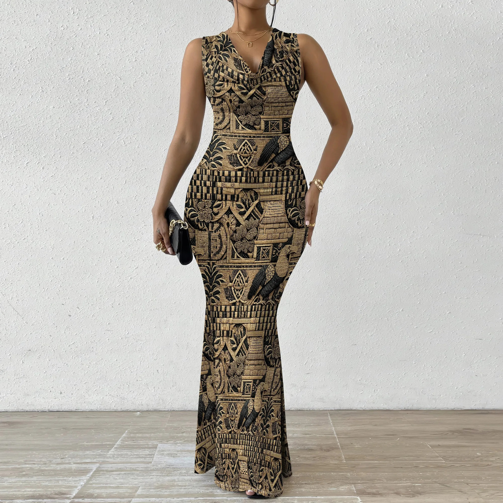 y African Print Bodycon Dress Womens Sleeveless Maxi XS2XL Stylish Casual or Cocktail Dress 250614