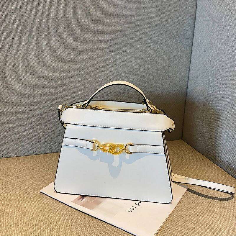 2025 Transparent PVC Trendy Tote Bag, Waterproof Crossbody Purse With Leather Handle Trim