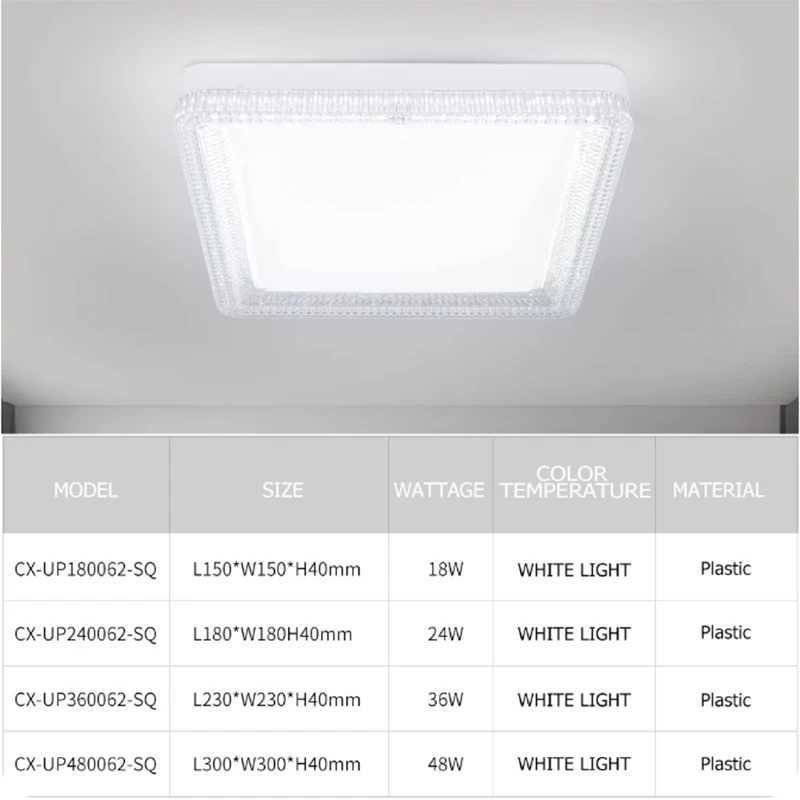 Modern Ultra-thin Square LED Ceiling Lamp Transparent Bedroom Office Kitchen For Room Ceiling Light Fixture Home DecorationXJ2500613
