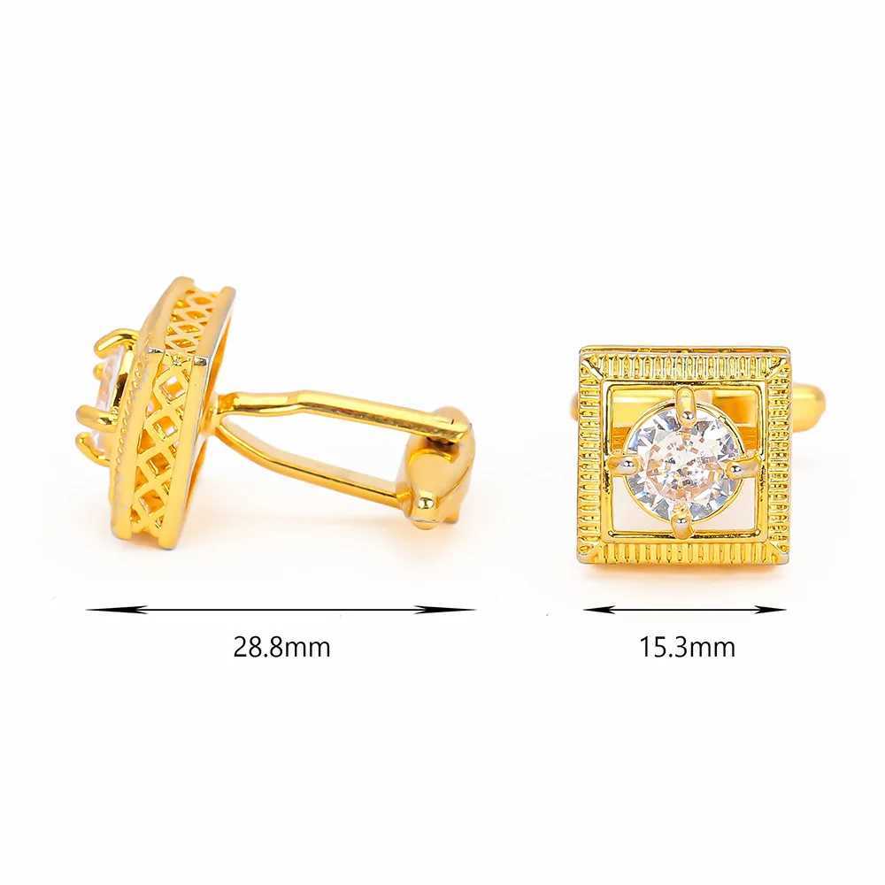 Zircon Cufflinks for Men French Shirts Accessories Business Banquets Wedding Cuff Links Mens Jewelry Gifts Sleeve Button XJ250614