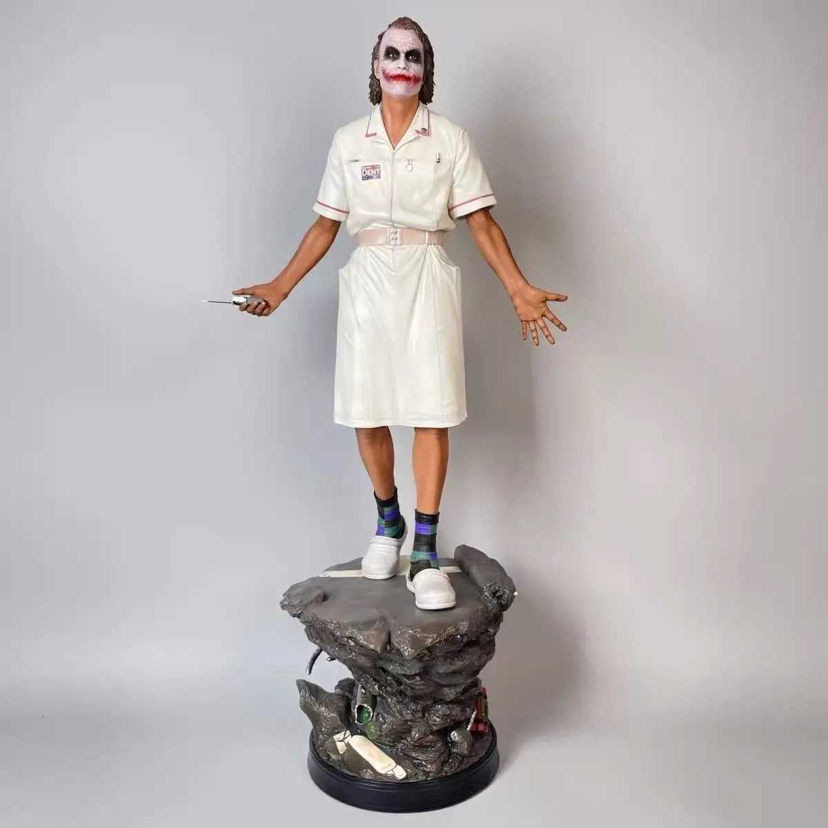 54cm DC Heath Ledger Nurse Uniform Joker Series Figure Joker Standing Scene Model Handmade Ornament GK Resin Statue Toys Gift XJ250614