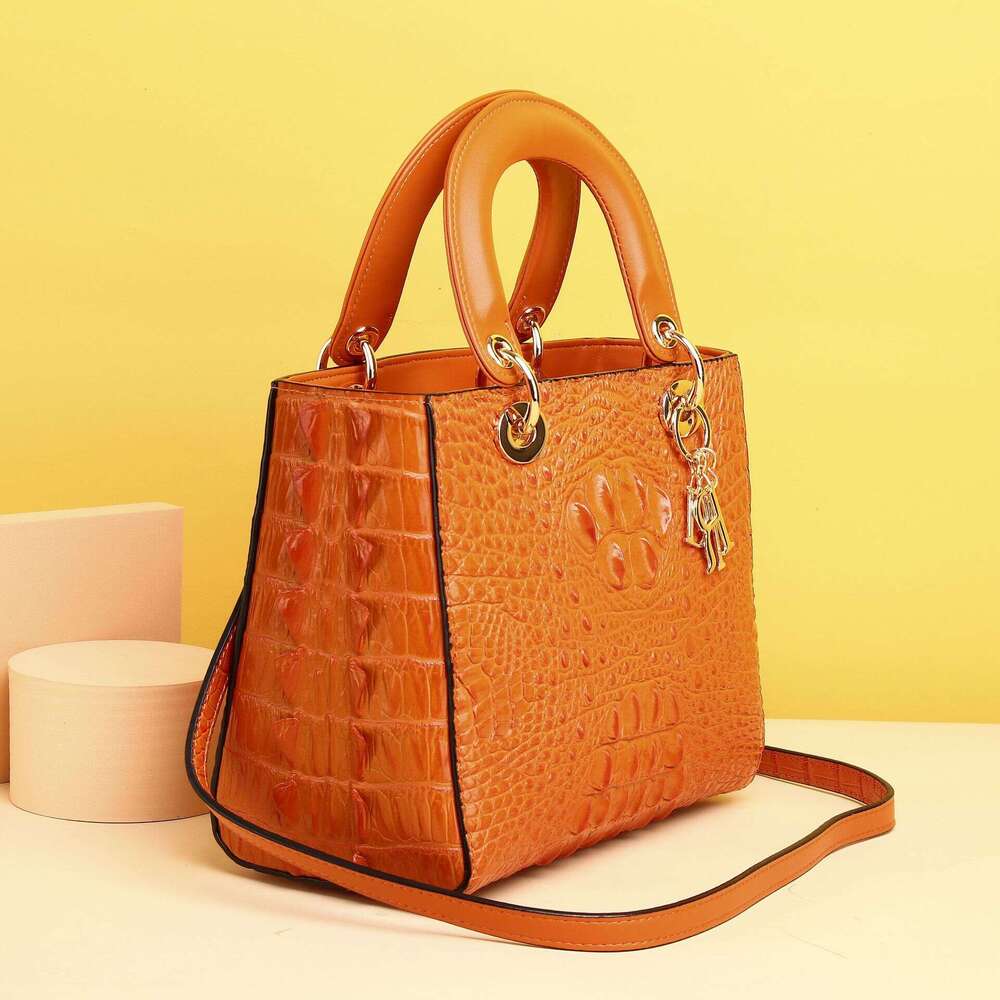 Bone Princess Crocodile Pattern Diana Classic Fashion Handbag Shoulder Crossbody High-end Women's Bag