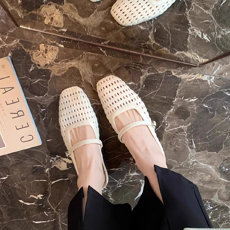 Ddmysports Women S Outdoor Woven Breathable Single Shoes New Style One Strap Mules Chunky Heel Beach Casual Sandals Outdoor Shoes