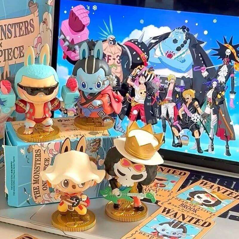 Genuine Popmart One Piece New Labubu The Monsters Joba Monkey D Luffy Series Toy Blind Box Figurine Model Children Gifts