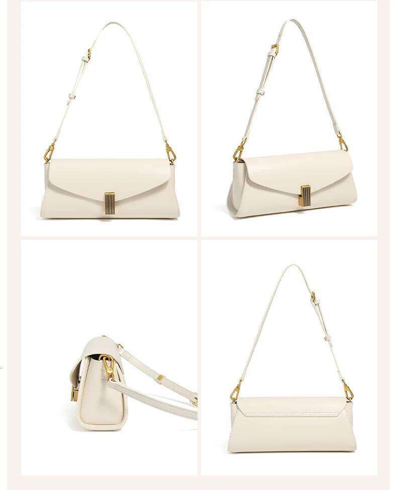 Genuine Elegant 2025 New Leather Bag for Women Trendy and Versatile Single Shoulder Crossbody Bag Commuter Underarm Purse