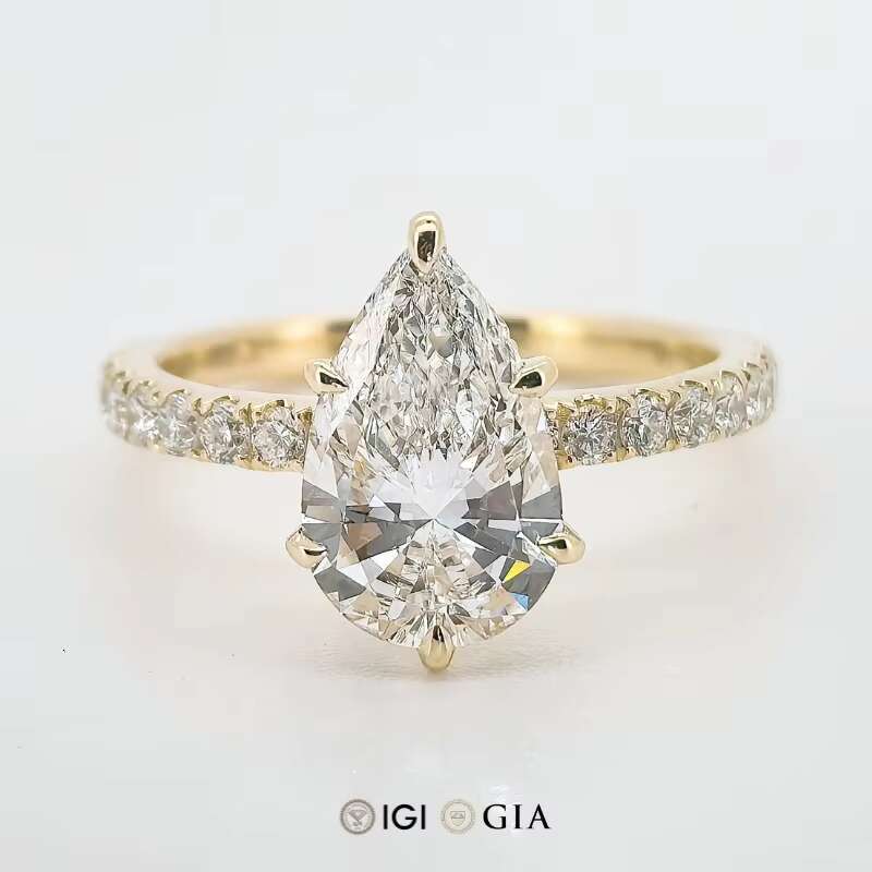 Classic 2ct Diamond Synthetic Engagement Ring Igi Certified Diamond Synthetic Pave Cvd Lab Grown Diamond