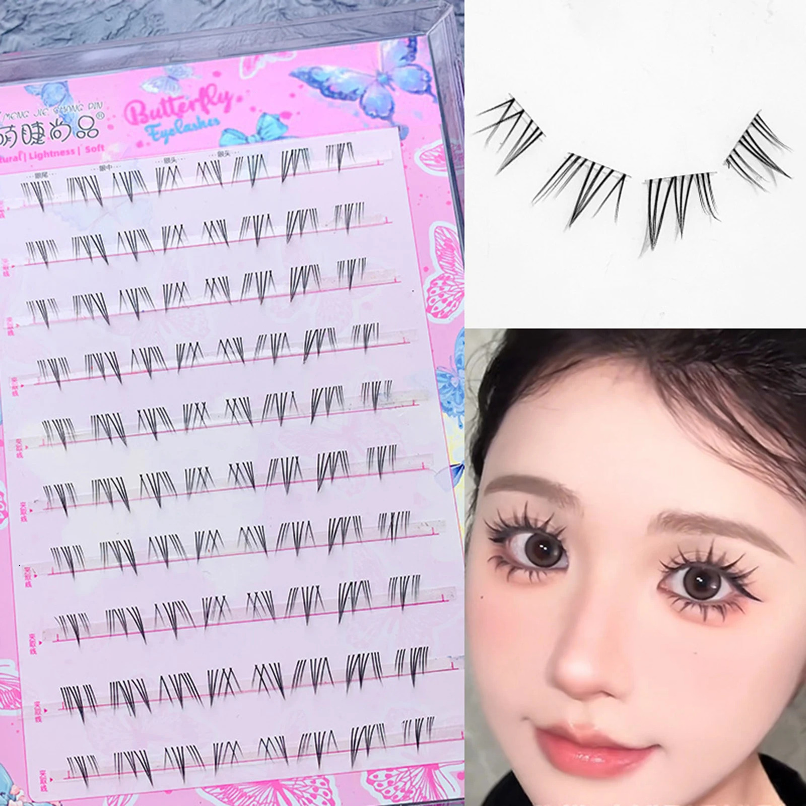 10 Rows 5-6mm Air Lower Eyelashes Fairy Fake LashesSegmented Natural Under Lashes Manga Bottom Lashes Makeup Eyelash Makeup Tool 250614