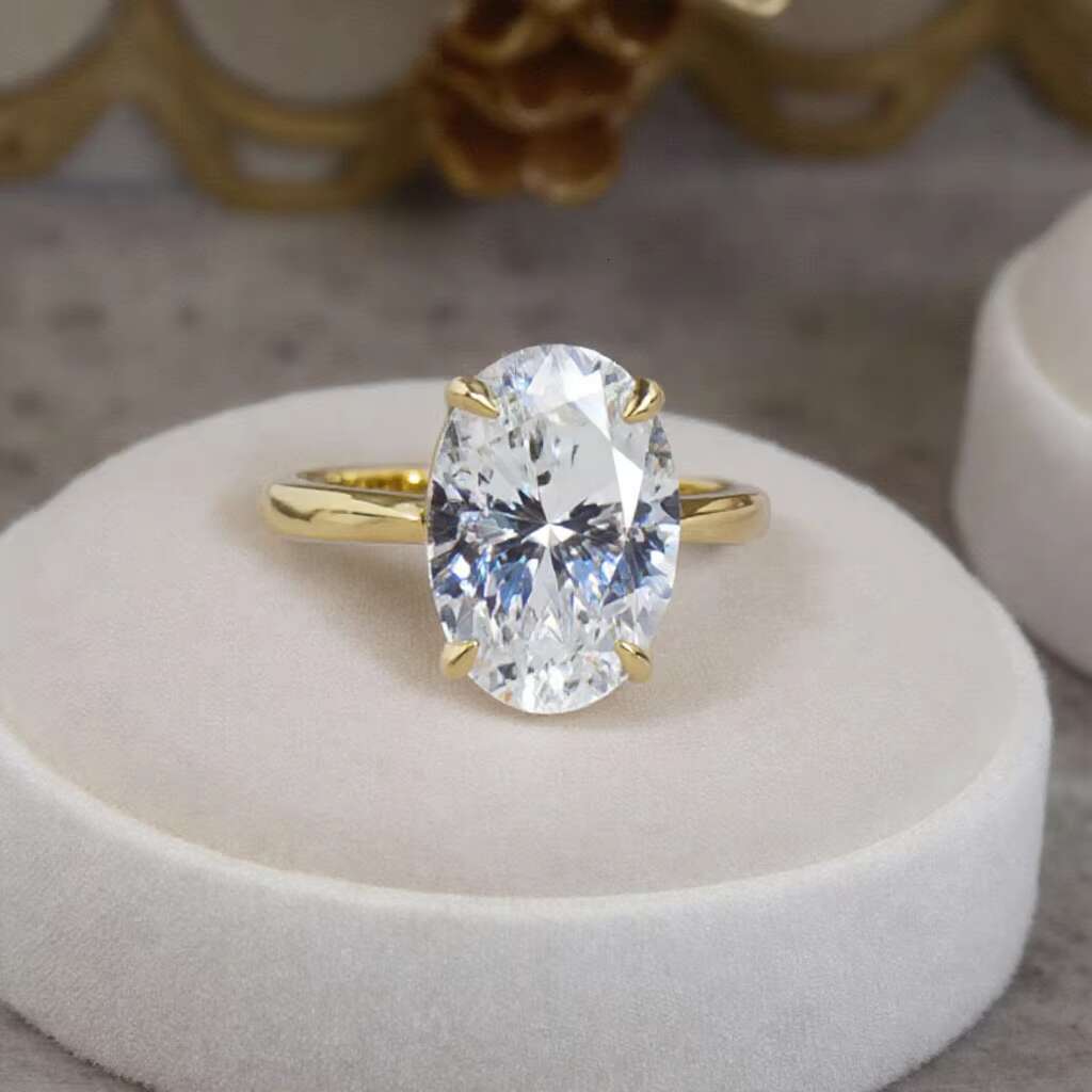 2CT Gold 925 Silver Jewelry Diamond Rings Engagement Moissanite Ring