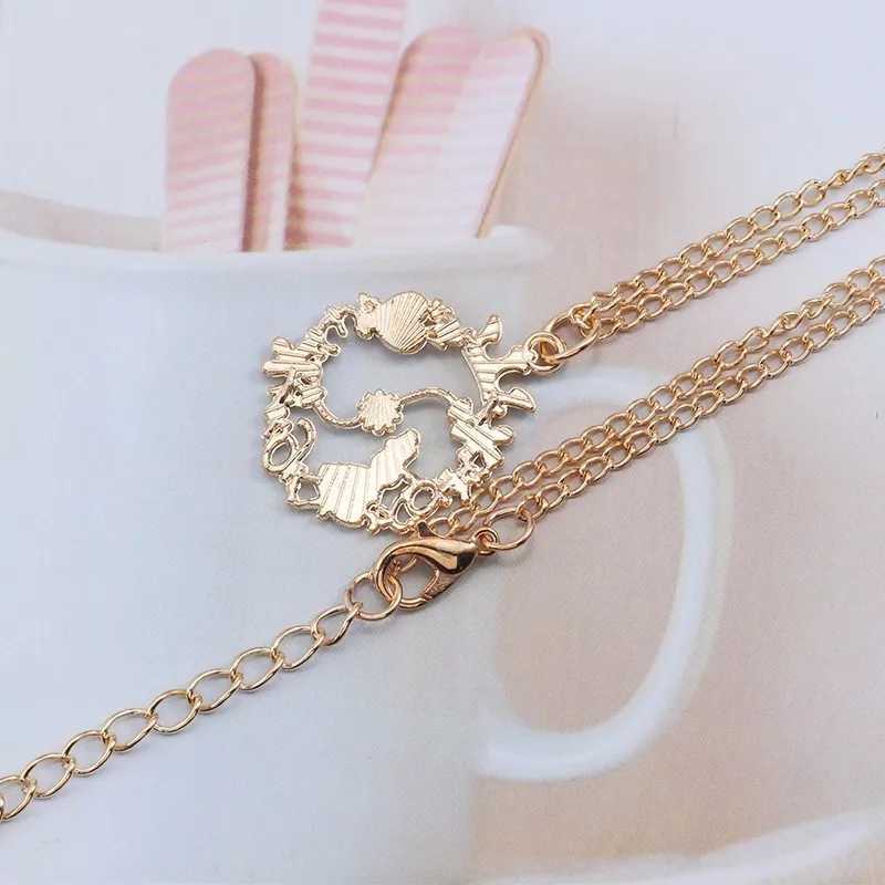 Roman Alice In Wonderland Figurine Pendant Necklace For Women Kawaii Heart Christmas Geometric Party Jewelry Accessories Gift Z250614