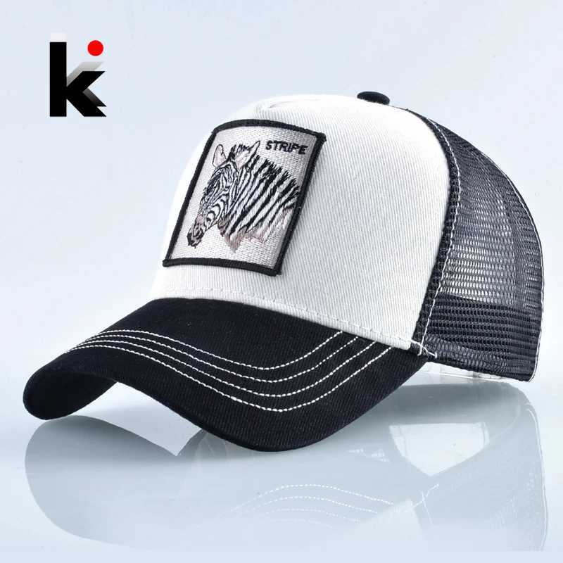 High Quality Zebra Embroidery Baseball Cap Women Men Summer Mesh Snapback Hip Hop Hat Fashion Unisex Trucker Bone Casquette W250614