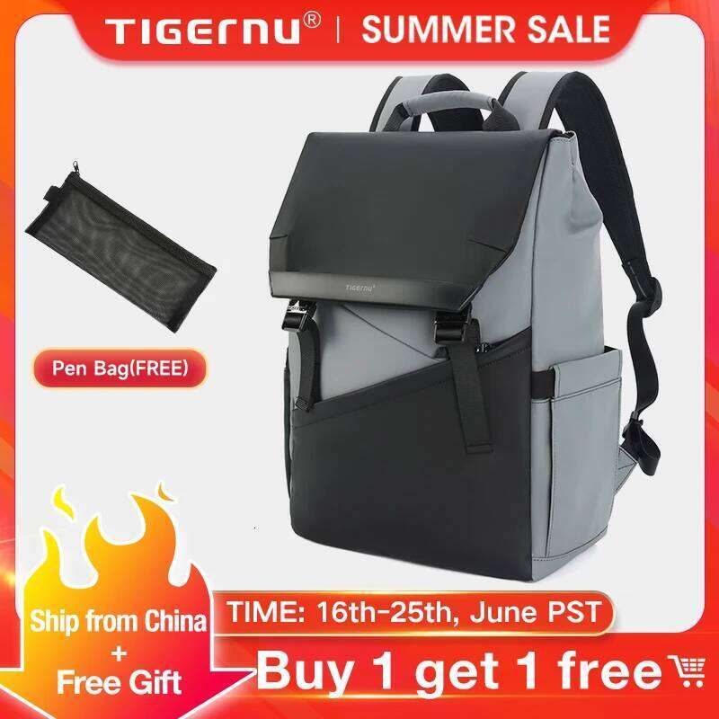 Tigernu Fashion Men Korean Style Laptop Waterproof Backpack Male Business Backpacks Travel Bags Knapsack