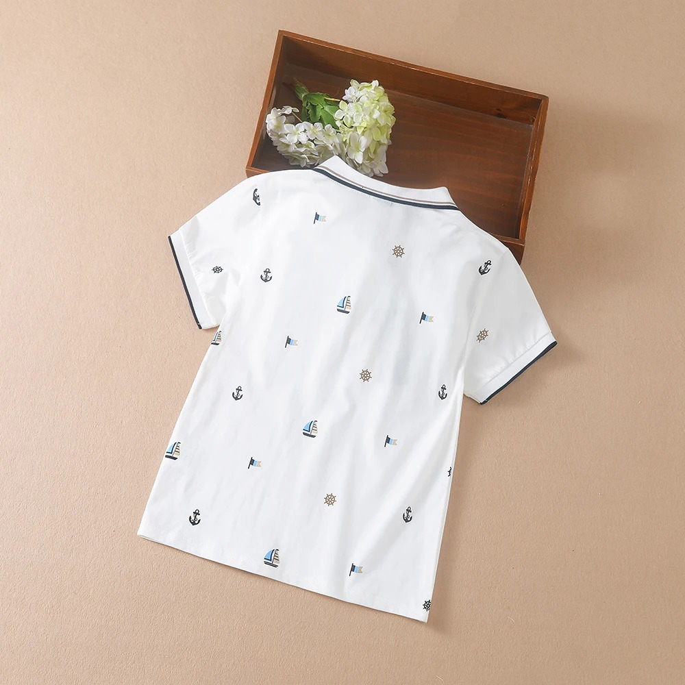 Boys Shirts Summer Top Polo Shirt High-quality Kids Clothes Short Sleeve Cotton Tee for Children 250614