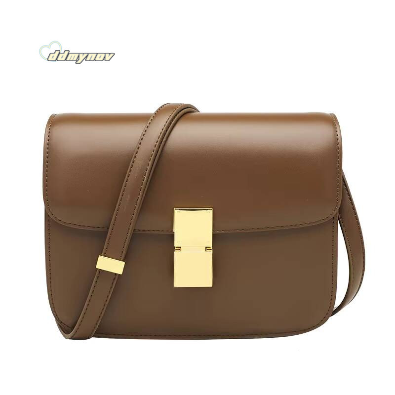 2022 trendy brand women's genuine leather shoulder bag, small square handbag, fashionable crossbody bag ddmynov