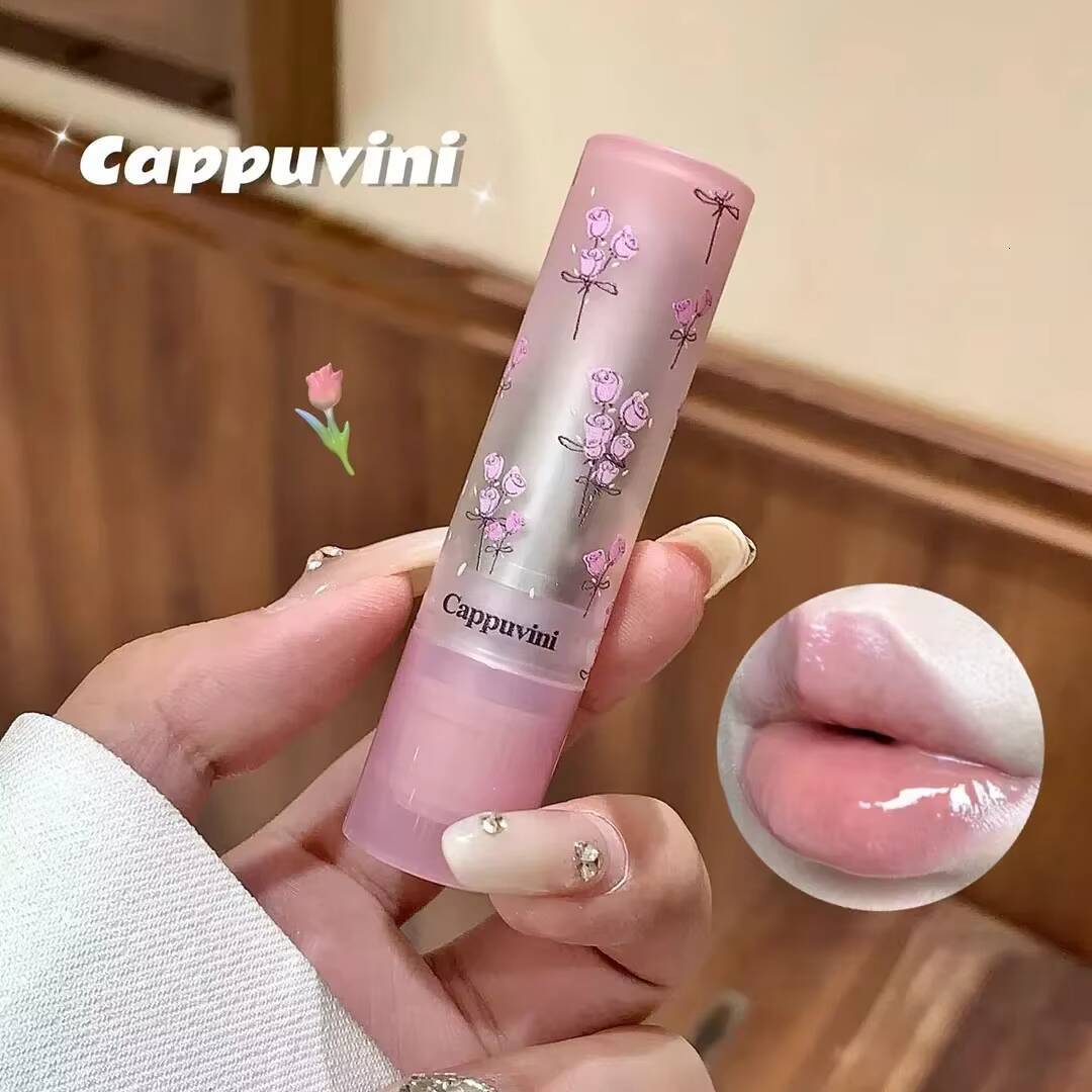 6 Colors Jelly Glaze Non-stick Lip Tint Moisturizing Crystal Lipstick Glass Gloss Lasting Tender Repair Lips Care Cosmetic happy